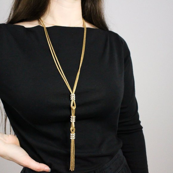 *Gold Braided Chain Necklace - Picture 1 of 4